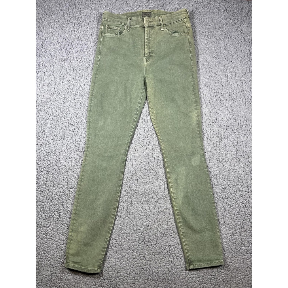 Mother Jeans Womens 28 Green High Waisted Looker Ankle Skinny Denim Stretch